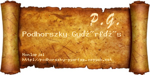 Podhorszky Gyárfás névjegykártya